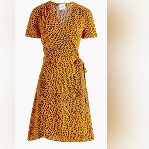 J Crew NWOT printed wrap dress